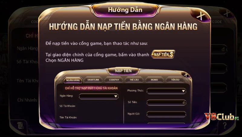 Hướng dẫn cách nạp tiền V8club 
