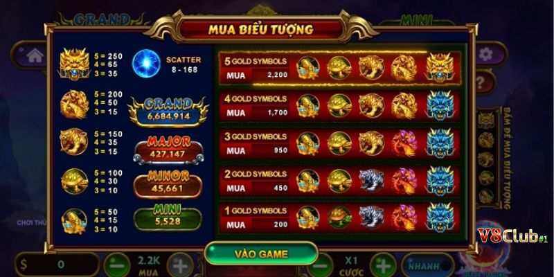 Các tính năng đặc biệt của game nổ hũ kho báu tứ linh V8Club