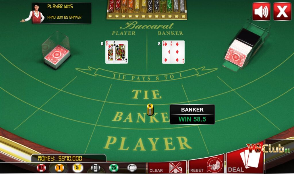 Cách chơi Baccarat casino chi tiết tại cổng game V8club Cách chơi Baccarat casino chi tiết tại cổng game V8club
