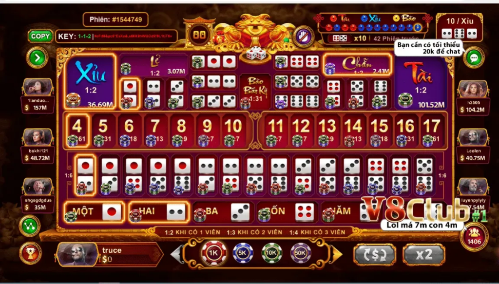 Sicbo Tài Phú tại V8Club là một phiên bản nâng cấp từ tài xỉu truyền thống Sicbo Tài Phú tại V8Club là một phiên bản nâng cấp từ tài xỉu truyền thống