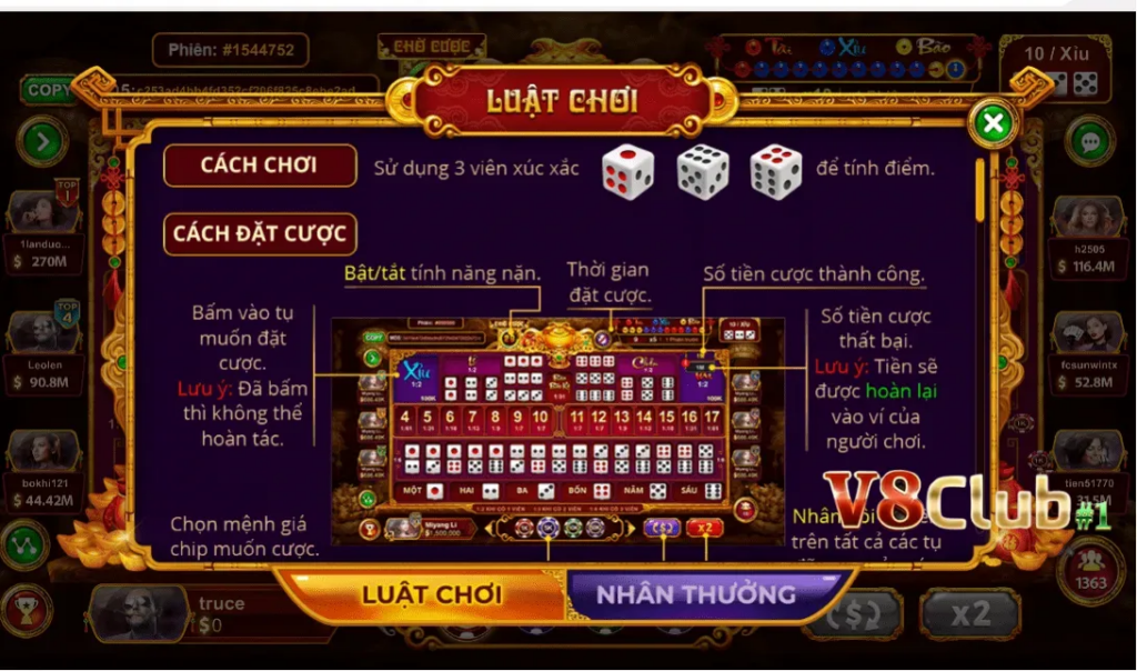 Sicbo Tài Phú vẫn tuân theo nguyên tắc cơ bản của tài xỉu Sicbo Tài Phú vẫn tuân theo nguyên tắc cơ bản của tài xỉu